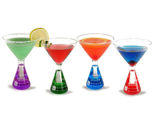 Flask Base Martini Glasses